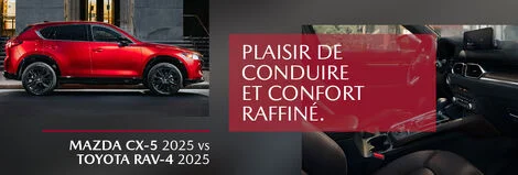Comparaison entre le Mazda CX‑5 2025 et le Toyota RAV4 2025 : quel VUS compact choisir ?