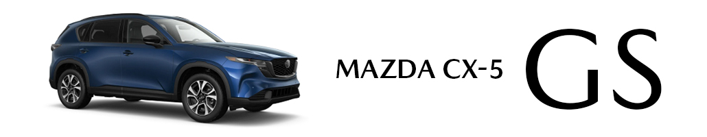 Mazda CX-5 bleu avec la mention GS.